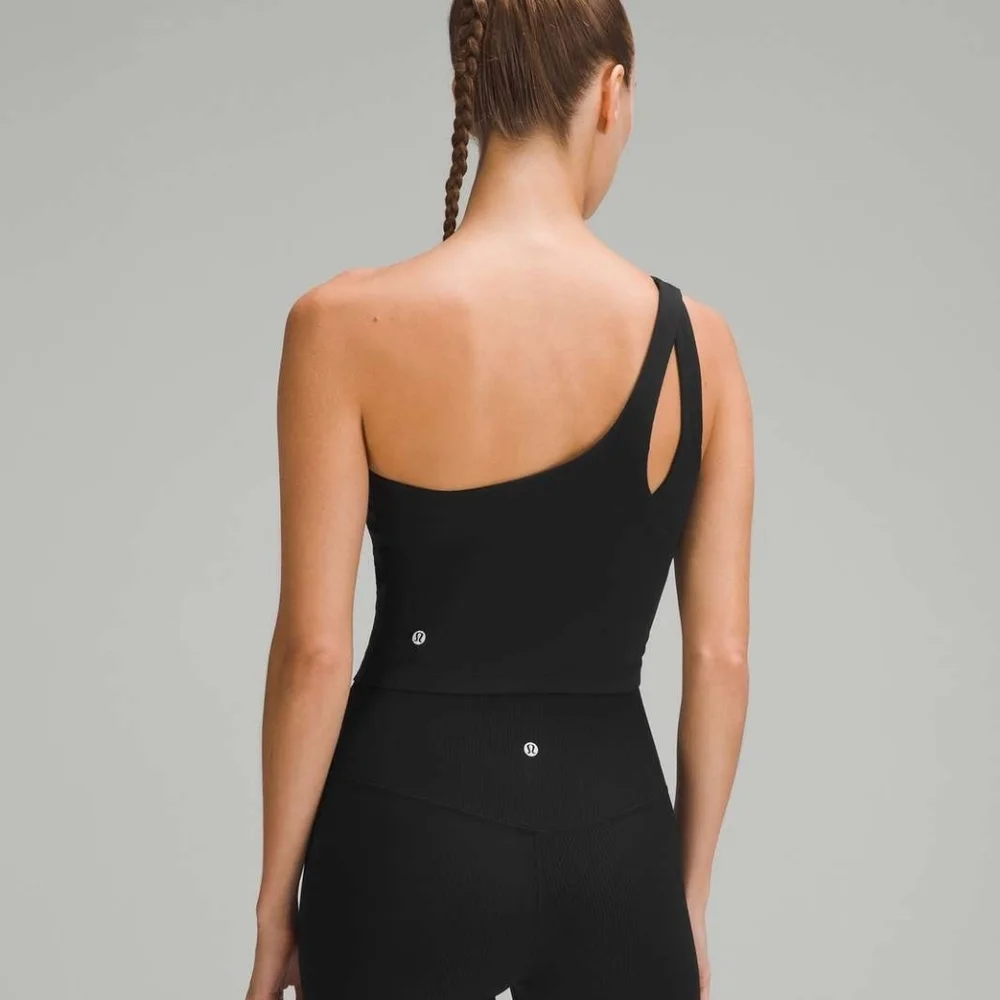 Lululemon Ribbed Nulu Asymmetrical Yoga Tank Top Black